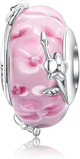 [Eternalll Jewellery] Murano Glass Beads Authentic 925 Sterling Silver Charms Core Faceted Christmas Snowflake Flower Star Glass Charms Bracelet for Women
