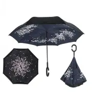 C-Handle Upside Down Reverse Umbrella - 02-Cherry Blossom