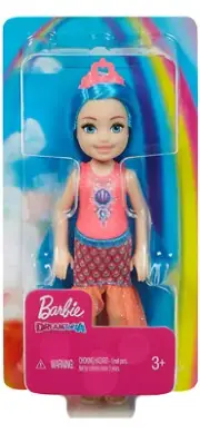 Barbie Dreamtopia Chelsea Sprite Doll Bright Blue Hair, New.