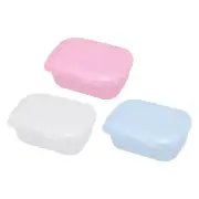 Soap Holder, 3 Pack Bar Soap Dish Container Travel Soap Case, Blue White Pink