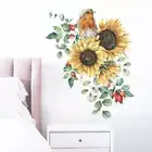 Sunflower Birds Removable Wall Decal Stickers Green Leaves Floral Wall Decor AU