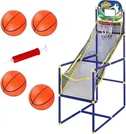 Arcade Basketball Game for Kids Indoor Outdoor Practice Machine Training System Basketball Hoop and Balls for Boys Girls, with 4 Balls