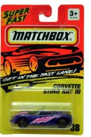 1993 Matchbox #38 Superfast Corvette Sting Ray III gold wheels