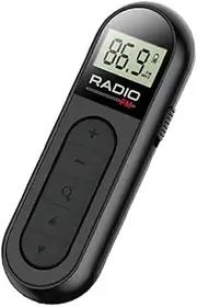 Radio Radio Receiver Mini Pocket Pocket FM Radio Mini Pocket FM FM Radio Portable Headphones Display LCD, Black