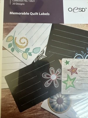 OESD MEMORABLE QUILT LABELS Machine Embroidery CD 20 Designs #12621
