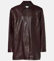 [Magda Butrym] Magda Butrym Oversized leather jacket AU 14 burgundy