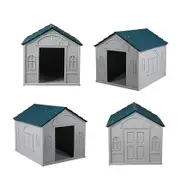 Dog Kennel Outdoor Indoor Pet Plastic Garden Large House Weatherproof Outside L