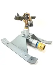 2 NEW SPRINKLER SLED BASES & RAIN BIRD #25PJ BRASS IMPACTS LAWNS GARDENS PASTURE