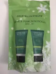 CRABTREE & EVELYN PEAR & PINK MAGNOLIA TRAVEL BODY CARE KIT BODY WASH & LOTION