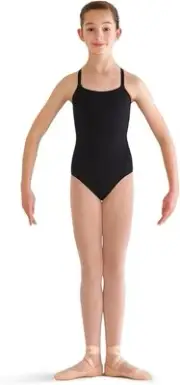 NEW Bloch For Dancers Kid Girl Black Sleeveless Camisole One-Piece Leotard 8-10