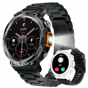 1.45" Smart Watch for Men with LED Flashlight 3ATM Waterproof Smart Watch with 100+ Sports Modes Fitness Tracker for iOS Android(Orange)