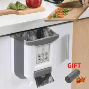 9L Foldable Kitchen Waste Bin Garbage Trash Can Wall Mounted Storage Bucket NEW