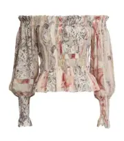 ALLSAINTS Lara Makutu Off The Shoulder Blouse Top Size 2