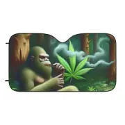 Car Sun Shade - Bigfoot smoking weed - Hippie Gift - Smoker Gift - Stoner