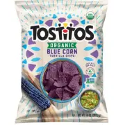Tostitos ORGANIC BLUE CORN Tortilla Chips Snacks, 10 oz. (1 Bag)