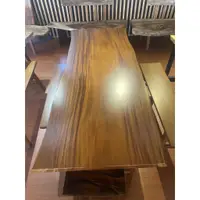 在飛比找蝦皮購物優惠-非洲柚木原木桌板(211*87*6.5cm)含桌腳、運費(新