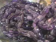 8mm Amethyst Puffy Square Beads (20) TWENTY BEADS
