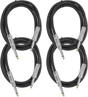 Seismic Audio - (4 Pack) 5 Foot 1/4" to 1/4" Speaker Cables - PA DJ Patch Cords