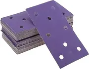 X AUTOHAUX Sandpaper Hook & Loop Sanding Sheets 7.09Inch x 3.74Inch Purple 50 Pcs P120 Rectangular Flocking 8 Hole Efficient Grinding and Polishing