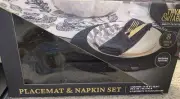 Thyme & Table 8-Piece Set, 4 Napkins & 4 Round Placemats, Black & Gold