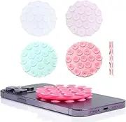 4PCS Silicone Suction Phone Case Mount,Double-Sided Round Non Slip Suction Cup Phone Mount,Hands-Free Phone Accessories Holder for Selfies and Videos,for Cell Phone