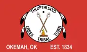 Flag of Thlopthlocco Tribe of the Creek Nation of Oklahoma Self-Adhesive Decal