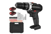 48v Heavy Duty Cordless Drill Impact Driver Kit Brushless Hammer +2 Battery Set
