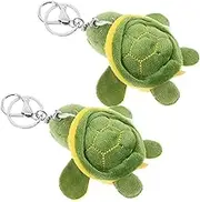 LIFKOME 2Pcs Plush Turtle Shape Keychains Cute Animal Key Ring Bag Pendant for Organizing Keys Decorative Use for Parties Personal Accessories