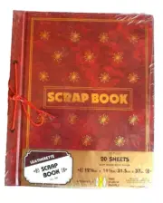 Scrap Book Atomic Gold Stars on Red Leatherette MBI 20 Sheets NOS MCM Unused Vtg
