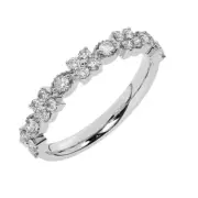 3.5 MM Pave Set Round Brilliant Cut Diamond Half Eternity Ring In Platinum