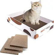 Leuik Cat Scratcher Box, Reversible Cardboard Scratching Pads, Durable Cat Scratcher Cardboard Refill, Scratching Lounge for Furniture Protection, Recyclable Corrugate Scratching Bed for Indoor Cats