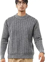[Zadaos] 100% Solid Goat Cashmere Sweater Men Twisted Pullovers Thicken Shirt Warm Winter Jacket Black and White XL