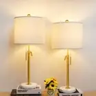 Lamp Modern Set of 2 22" to 30" Height Adjustable Pull Chain Switch for Livin...