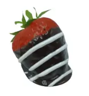 Display Fake Food Prop Chocolate Dipped Strawberry White Drizzle