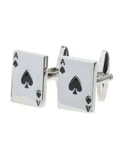[yd.] Ace Of Spades Cufflinks in Silver