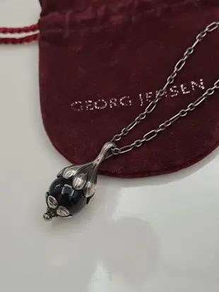 喬治傑生 georg Jensen 原版年度項鍊 1991純銀黑瑪瑙項鍊 全新