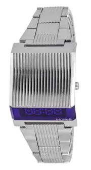 Bulova Computron Archive Series Digital Light Stainless Steel 96C139 Mens Watch
