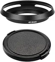 40.5mm Metal Lens Hood & Cap Compatible for Sony A6600 A6400 A6300 Kit E-Mount 16-50mm, Nikon 1 Nikkor 10-30mm (1+1 Pack)