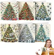 Gvblkq Rhinestone Christmas Cards Handmade Christmas Greeting Cards Christmas Tree Greeting Cards Holiday Cards With Rhinestones Versatile Christmas Greeting Cards Happy Holiday Greeting Cards Kids C