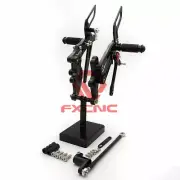CNC Adjust Rearsets Footrests Footpegs For RS4 4T 125 2011-2016 2012 13 14 Black