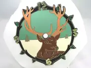 RAMAR Vtg Clock Face Deer Buck 5.75" Plastic Self-Stick NOS New On Paper