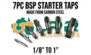 BSP Taps parallel *1/8-1/4-3/8-1/2-5/8-3/4-1" one each size 7pcs all Starters