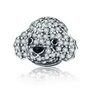 Silver plating Lovely Teddy Dog Poodle Animal Beads Charms Fit Bracelets DIY Accessories