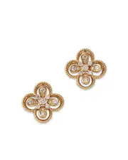 Bloomingdale's Fine Collection Diamond Clover Stud Earrings in 14K Yellow Gold, 0.37 tcw