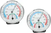 CAXUSD 2pcs Thermometer for Patio Abs Plastic Wall Humidity Temperature Gauge Auto Calibration