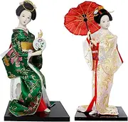 12" Japanese Folk Kimono Geisha Doll Maiko Doll Puppet Stand on Base for Decorative Home and Hotel Gifts Doll,#033,30cm/4198 (Color : #017, Size : 30cm)