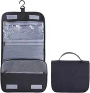 [MASTERDUAN] Toiletry Bag Hanging Travel Makeup Bags with Hook, Water-Resistant Women Cosmetic Bag Travel Organizer for Accessories, Shampoo, Full Sized Container, Toiletries (Black)