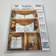 Burda DECO Sewing Pattern 1609 Window Decoration Gathered Valances Curtains