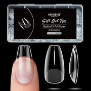 Modelones Short Coffin Nail Tips - 500Pcs Half Matte Full Cover False Nails Tips No Filed Stronger Press on Nails for Nail Extension Art DIY Salon, 10 Sizes