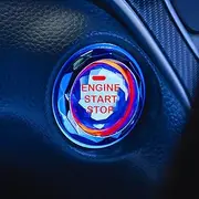 Car Engine Ignition Start/Stop Button Cover,Car Ignition Button Decorative Ring Sticker,Crystal Start Button Ignition Protection Cover,Car Internal Protection Switch Button Cover(Red)